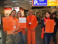 Lodovico at the Airport, waiting for the participants with Fabio, Elena and Federica