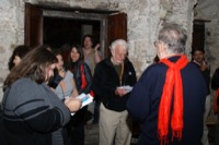 Lodovico in the Marsala room singing songs from his booklet