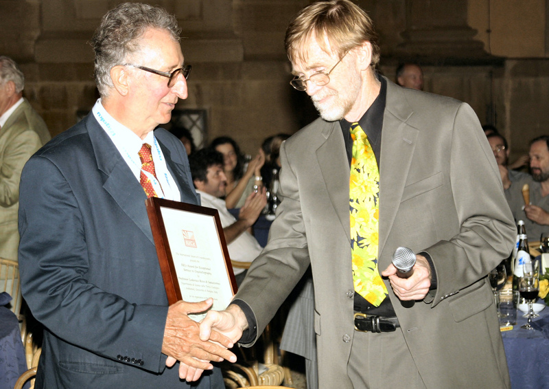 William G. Duax congratulates Lodovico Riva di Sanseverino